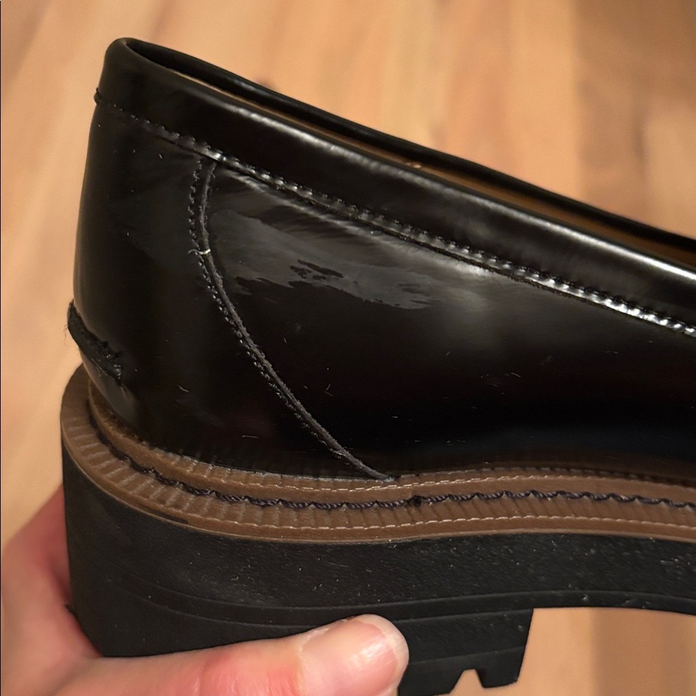 Sam Edelman Black Loafers with Gold Accent - Picture 7 of 10
